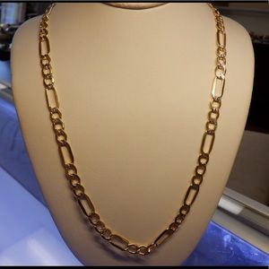 New 14k gold tricolor diamond cut chain